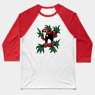 Tuxedo Cat Christmas Baseball T-Shirt